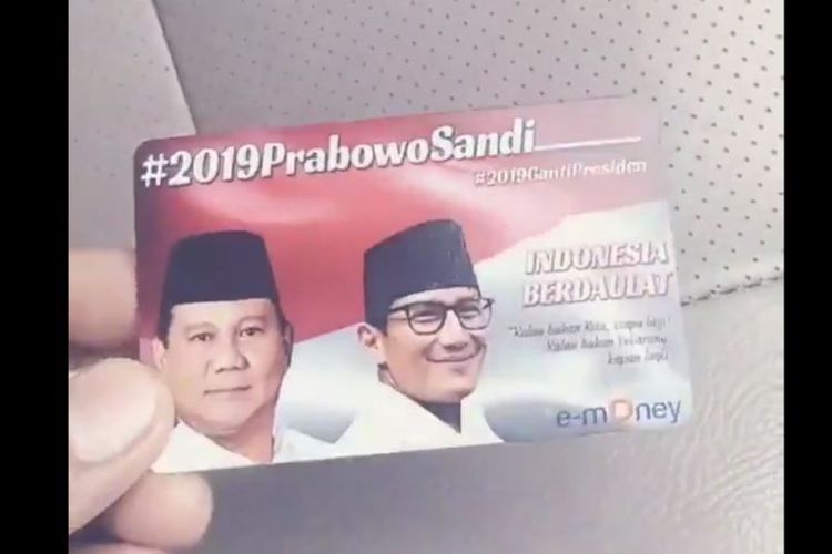 Bank Mandiri: E-Money Bergambar Prabowo-Sandi Ilegal